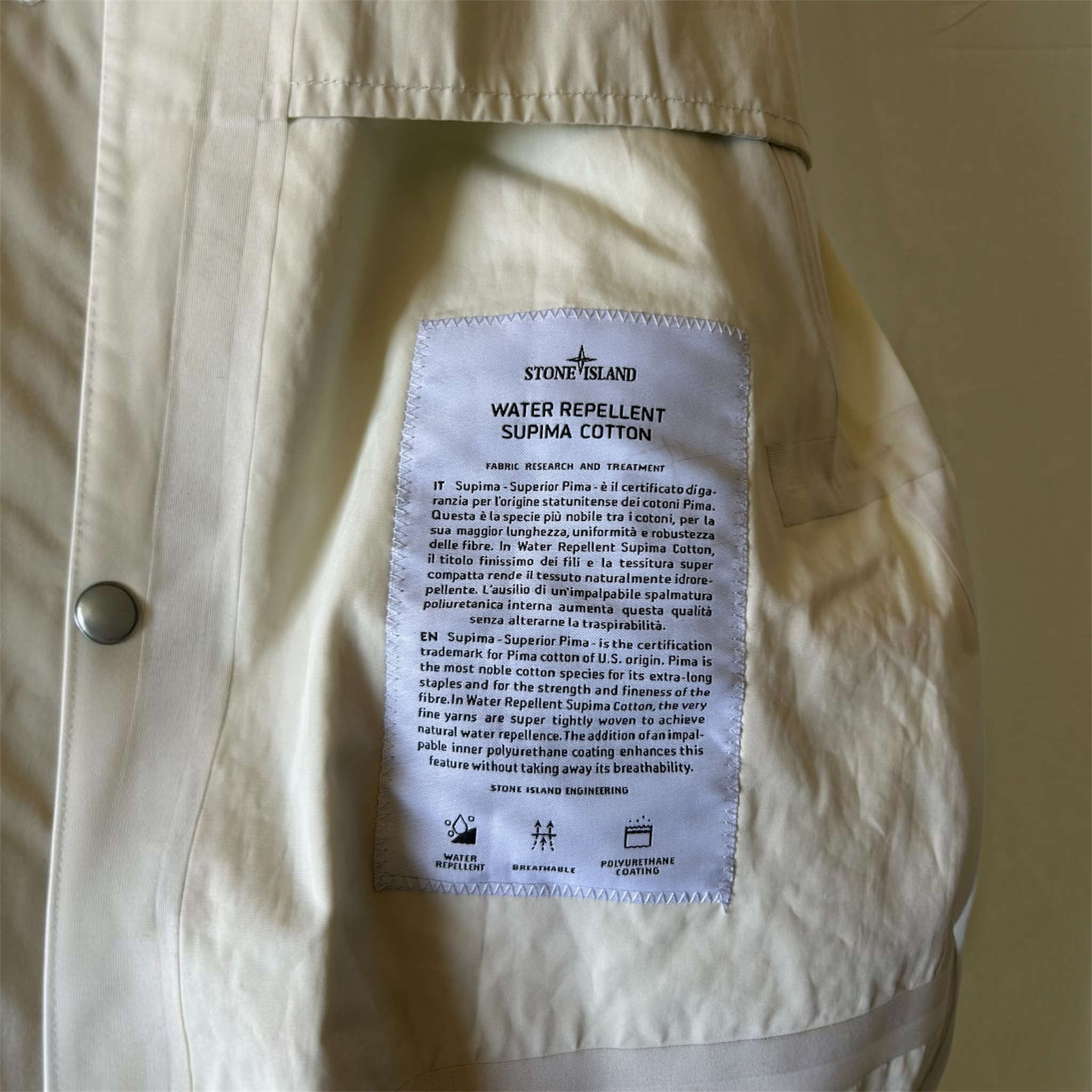 Stone Island Water Repellent Supima Cotton