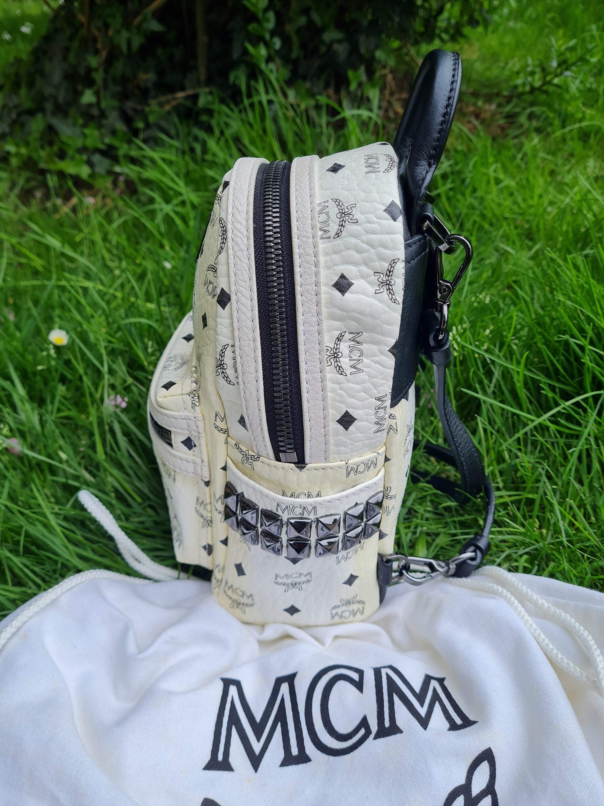 MCM mini backpack white