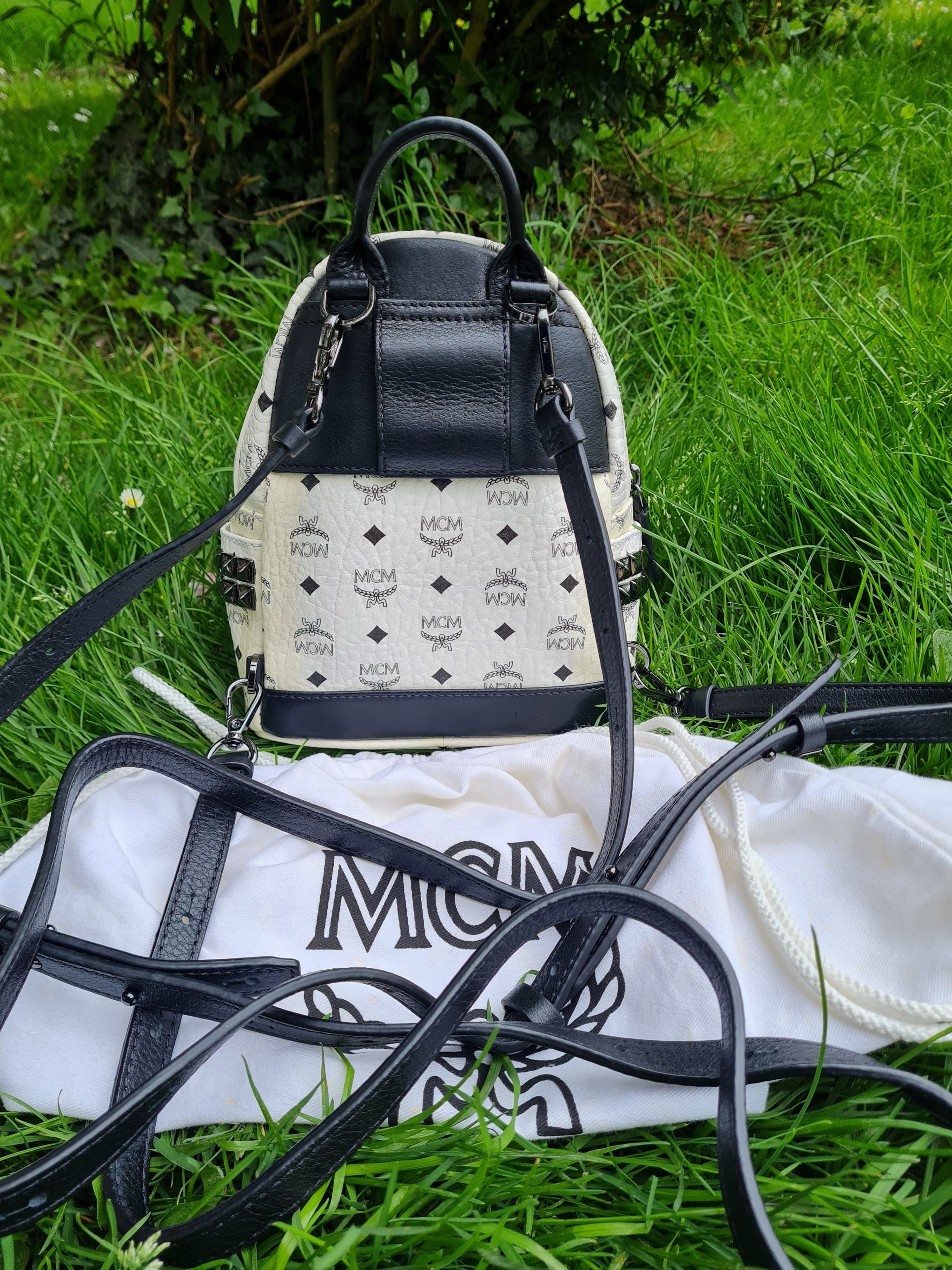 MCM mini backpack white