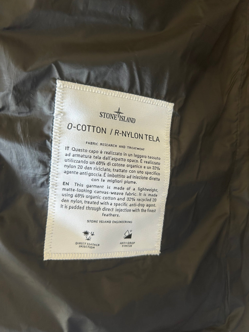 Stone Island O-Cotton R-Nylon Tela