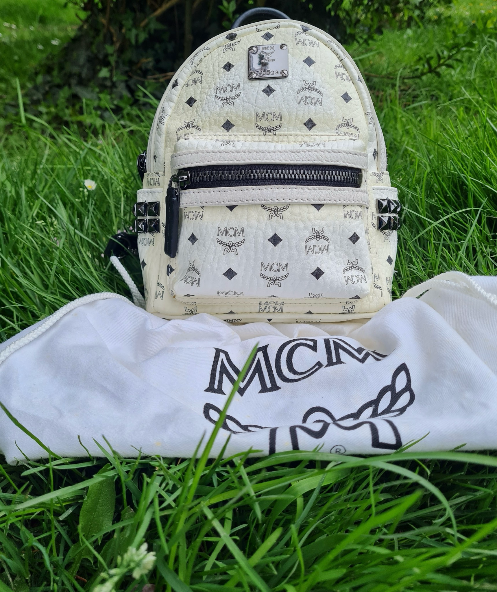 MCM mini backpack white