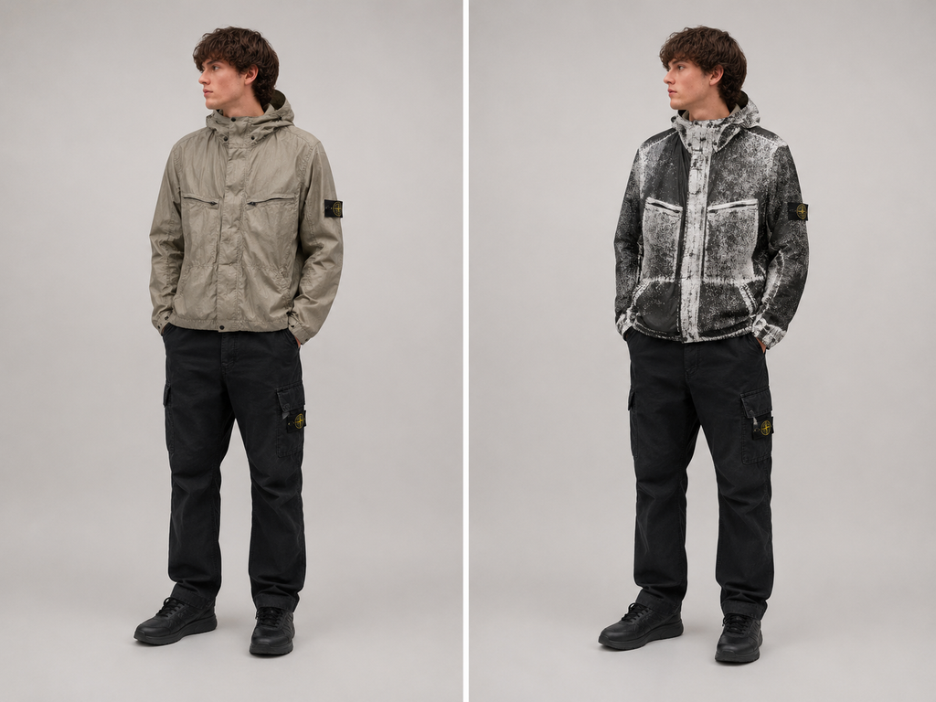 Stone Island Garment Dyed Pixel Reflective